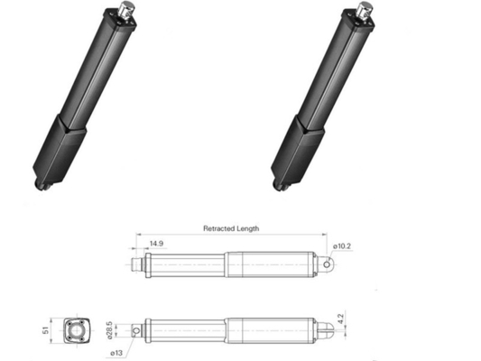Tubular Electric Linear Actuator DC Motor 4500N IP69K For Industrial Automation