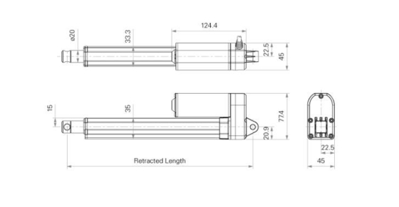 IP66 Dual Hall Sensor Industrial Electric Linear Actuators
