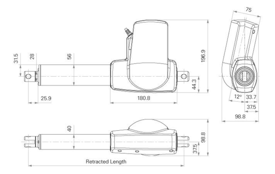 DC Linear Actuator For Healthcare Device High-Load W / Manual Release