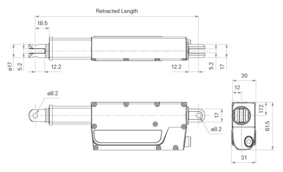 24V IP66 450lb Loading Electric Cylinder Actuator Synchronization System
