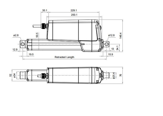 3500lb High Force Heavy Duty Electric Linear Actuators Industrial IP69K