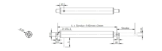 Electric DC Tubular Actuator 20mm Tube 5KG//10KG/15KG Thrust 10mm-400mm Travel Rod