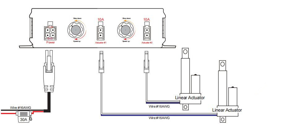 Heavy-Duty Electric Actuators Controller 12V DC Speed Adjustable by Potentiometer