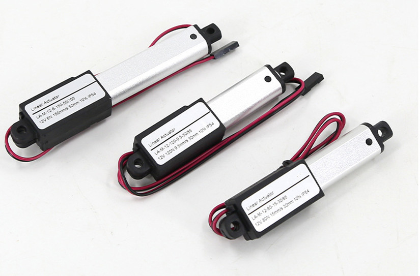 12V Mini Electric DC Linear Actuator 6N To 128N Force Custom Stroke 10-100mm