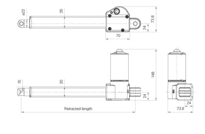 Electric Recliners Sofa Actuators Linear Motor 12VDC 4000N