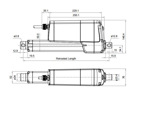 3500lb High Force Heavy Duty Electric Linear Actuators Industrial IP69K