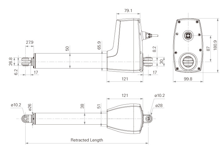 High-Force 1000KG 24V DC Actuator IP66 Waterproof Motor For Medical & Industrial System