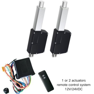 600Kg 推力 1 ~ 2 線形アクチュエータ 遠隔制御キット DC 24V 12V 安全保護